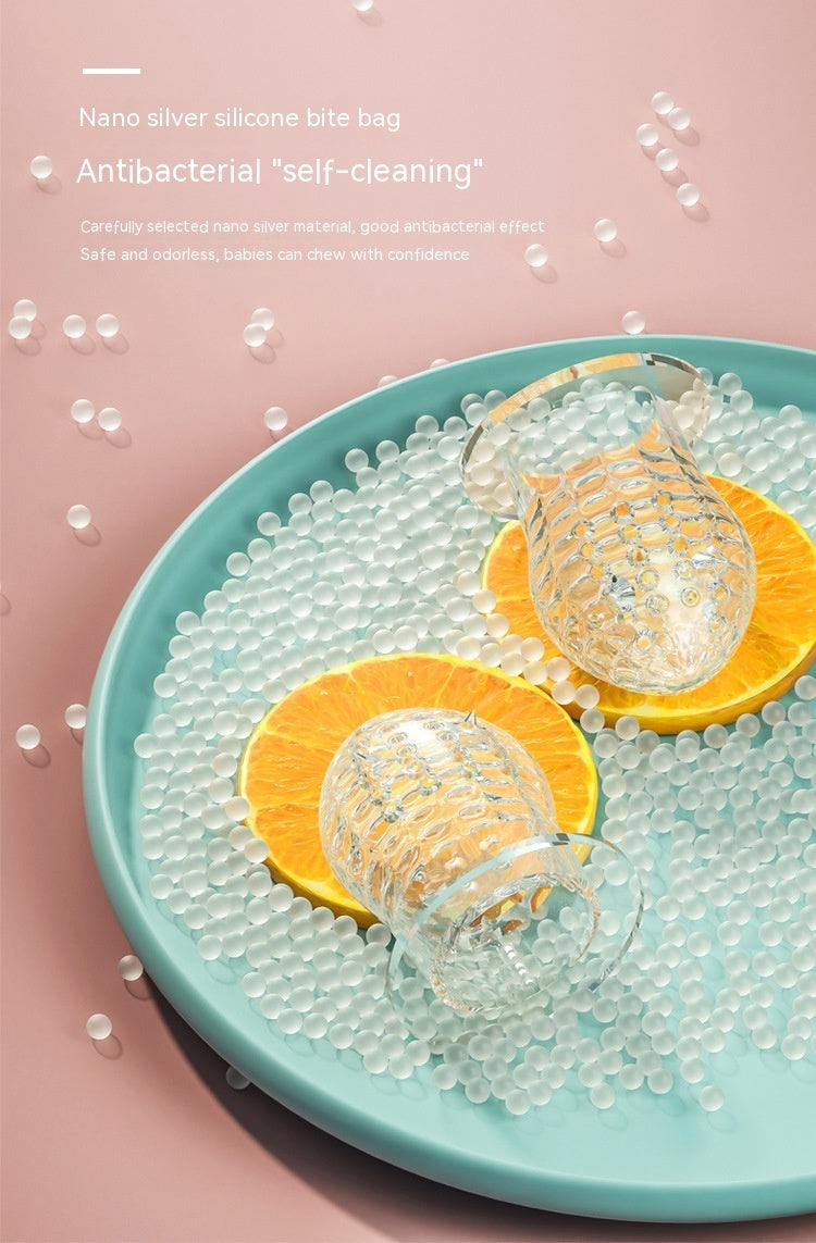 Happy Bite Baby Teether Non-staple Food Fruit Feeding Artifact Baby Pacifier Silicone Hand Guard Molar Rod Wholesale