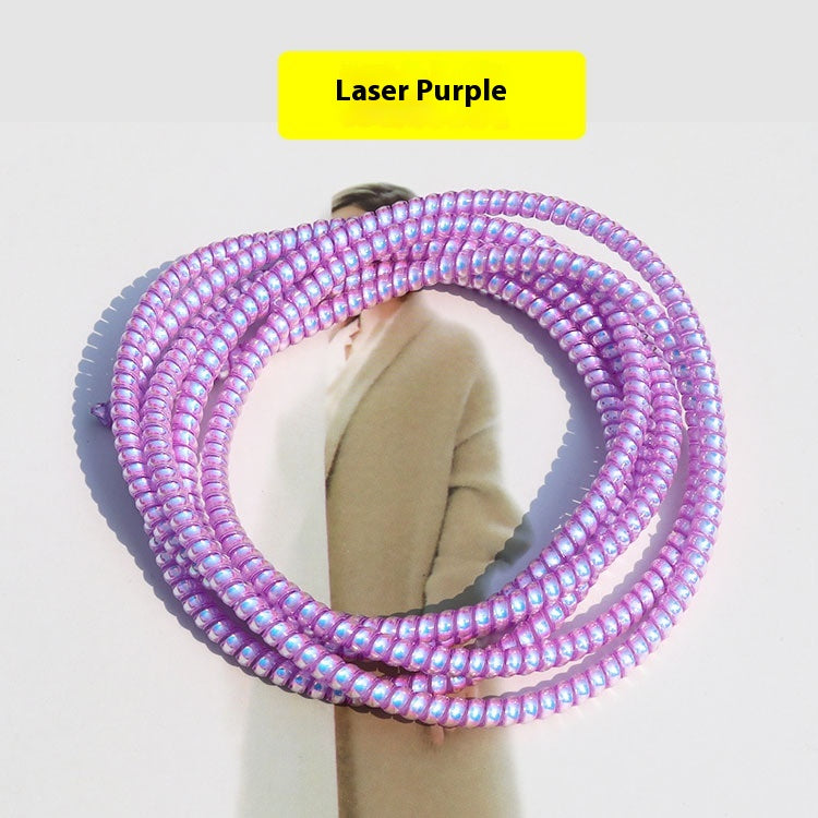 Laser Mobile Phone Charging Cable Winding Spring Rope Protective Case
