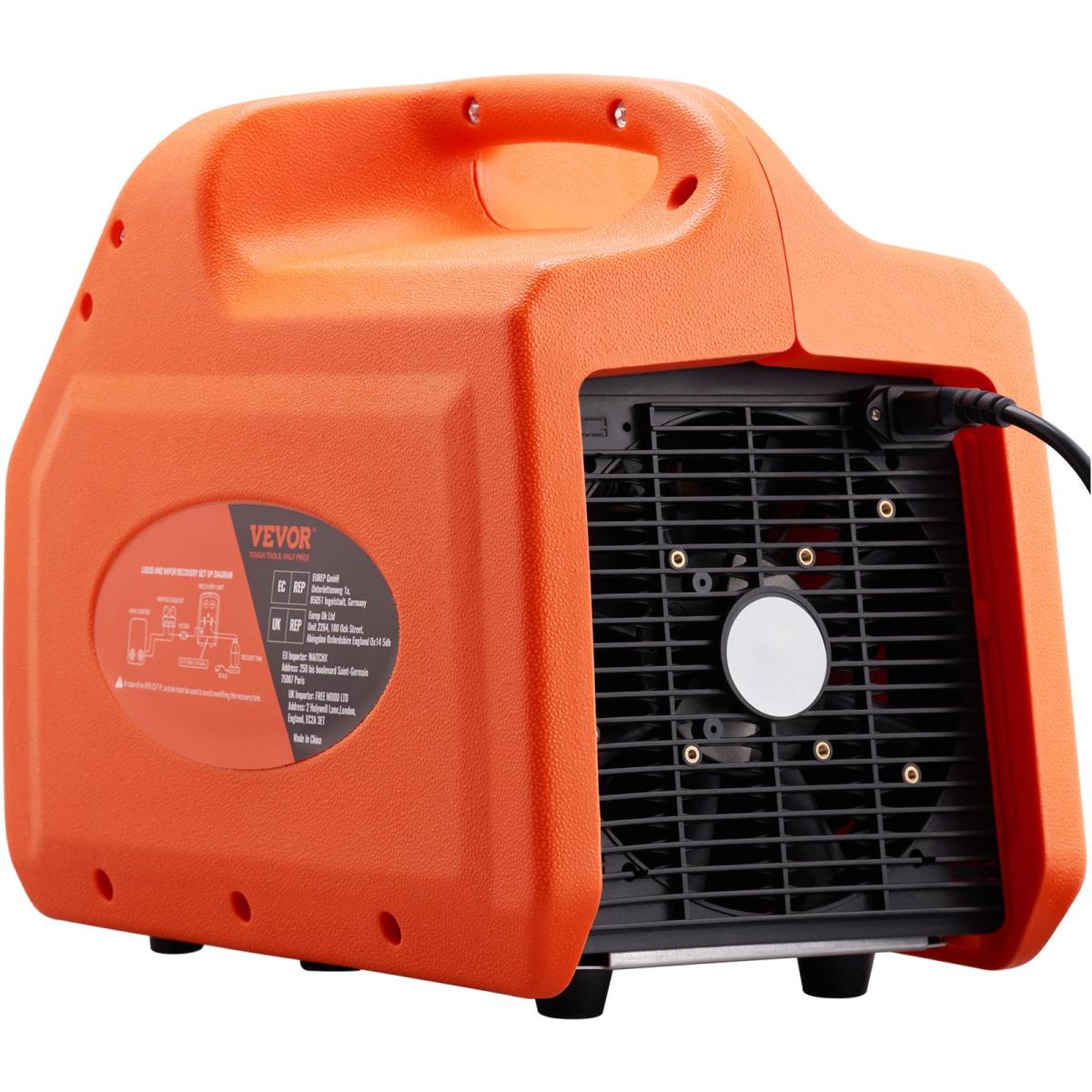 1 HP Refrigerant Recovery Machine - Dual Cylinder Portable AC Recovery Machine With High Pressure Protection 120V 60Hz Recovery Machine HVAC For Vapor Liquid Refrigerant, Car Air Conditioning