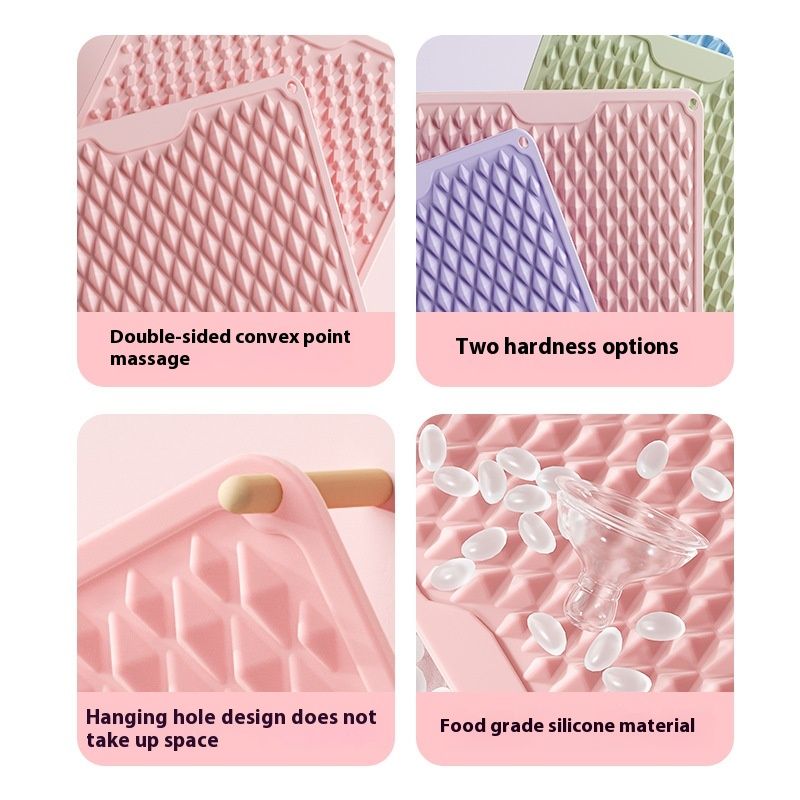 Anti-slip Bath Silicone Double Hardness Thickened Massage Mat
