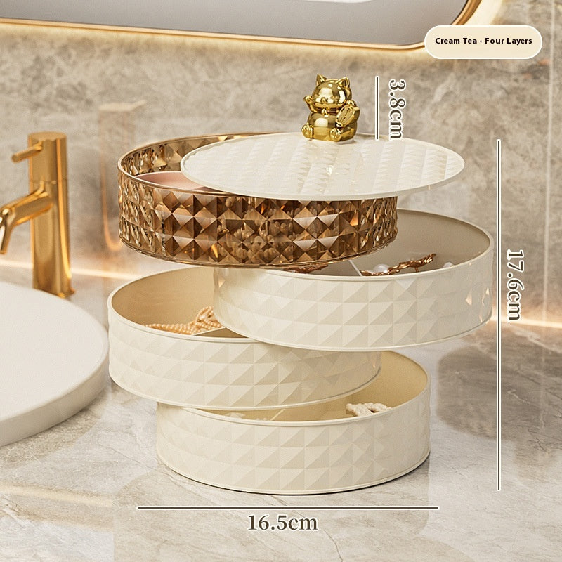 Fruit Plate Makeup Storage Box Student Household Dormitory Rotating Jewelry Organizing Rack