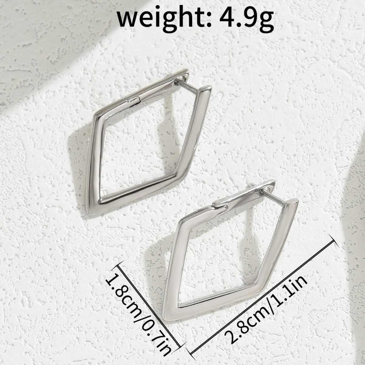 Hot Selling Cross-Border Korean Style Earrings For Women, Minimalist Geometric Quadrilateral Stud Earrings, Niche Elegant Daily Ear Jewelry