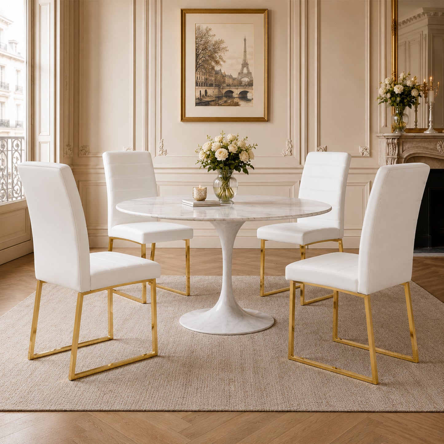 4-Pack - Heavy-duty Chairs Set 2.1 Thick Cushion, Iron Frame, Perfect For Home Or Office. Classic Colors, Great Value
