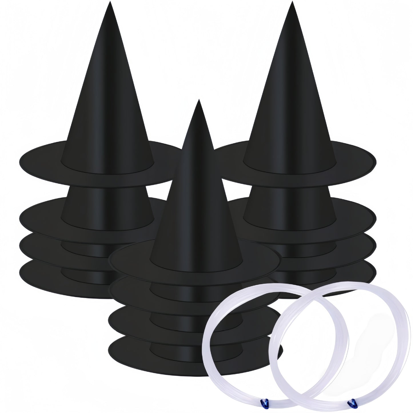 Black Polyester Taffeta Wizard's Hat Makeup Clothing Props