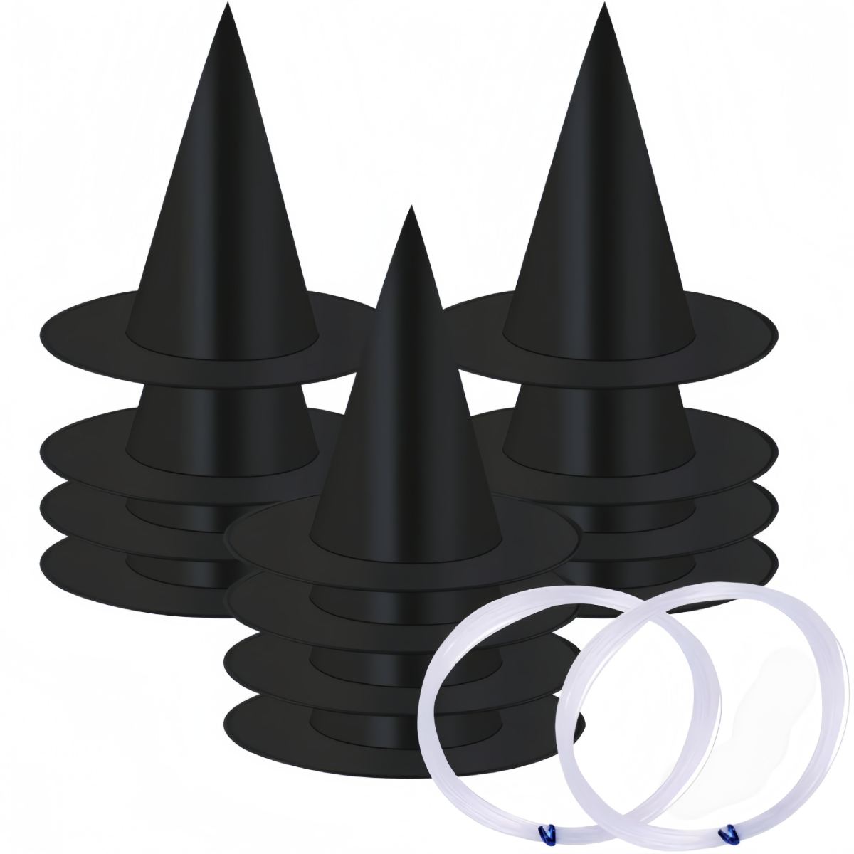 Black Polyester Taffeta Wizard's Hat Makeup Clothing Props
