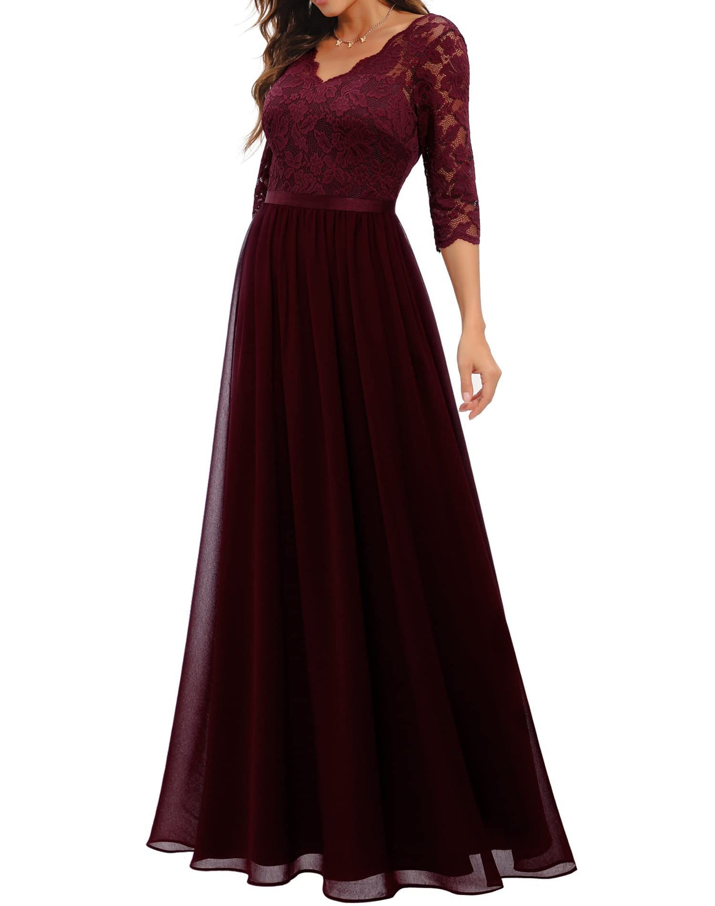 Best Seller Dress Lace Long Patchwork Waist-tight Noble Dress