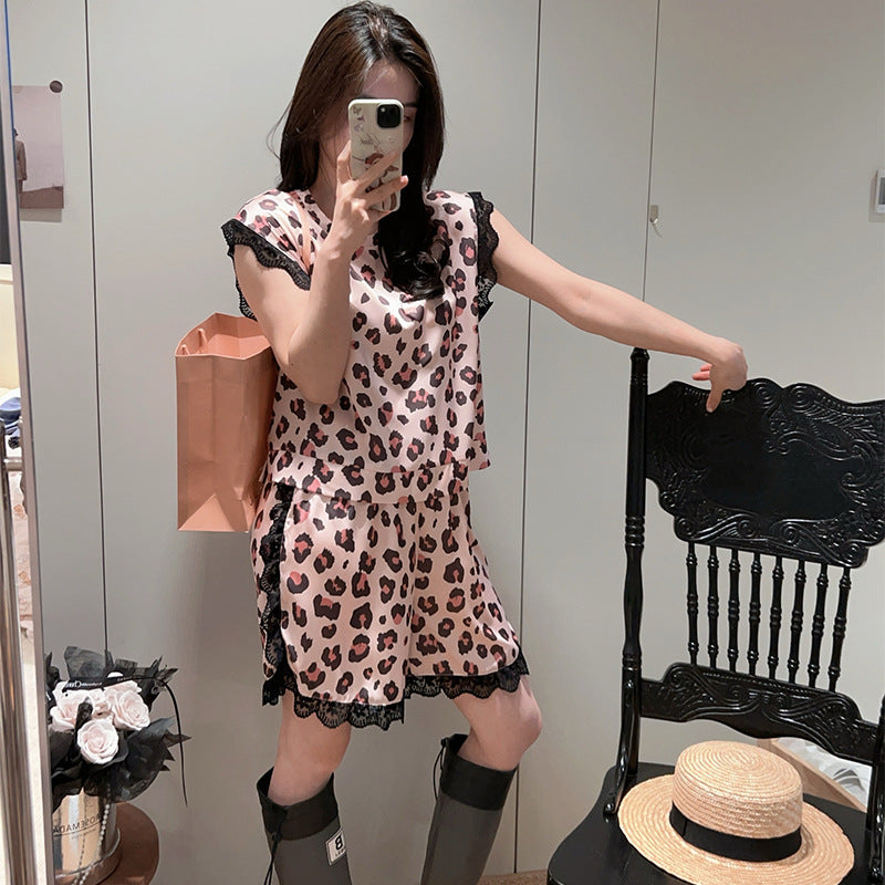 Korean-style Sexy Ice-silk Pajamas For Women Summer Pure-youth Style
