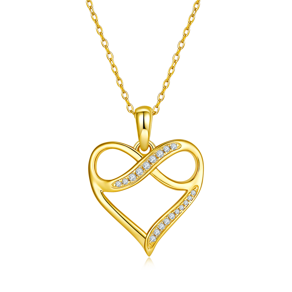 4g S925 Sterling Silver Moissanite Infinity Heart Necklace 45cm 19 Stone Pendant With GRA Certificate, Platinum Plated Romantic Jewelry Gift Box Set For Women