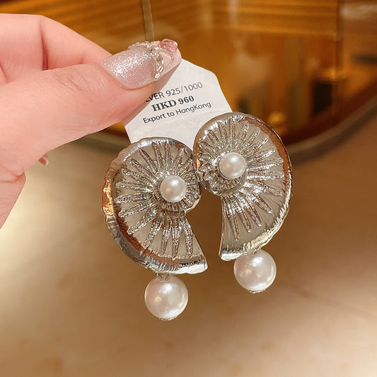 Fashion Vintage Flower Earrings For Women Silver Floral Dangle Earrings Elegant Jewelry