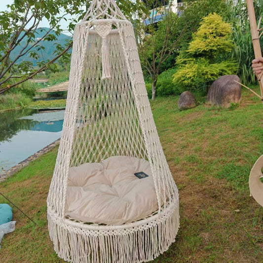 Large Hanging Basket Cotton Yarn Outdoor Balcony Household Use