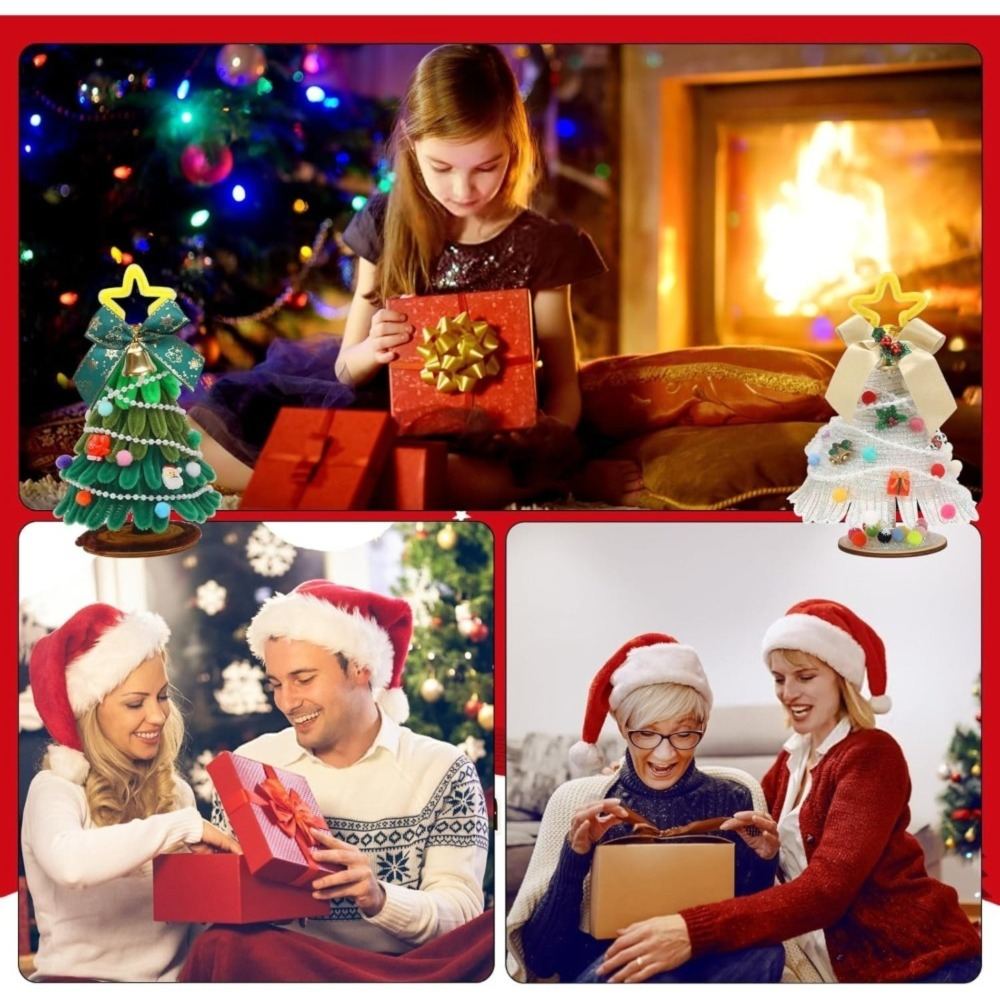 DIY Craft Kit | DIY Christmas Tree Craft Kit | Creative Christmas Tree Craft Kit | Flexible, Bendable Wires | Make Festive Table Decorations