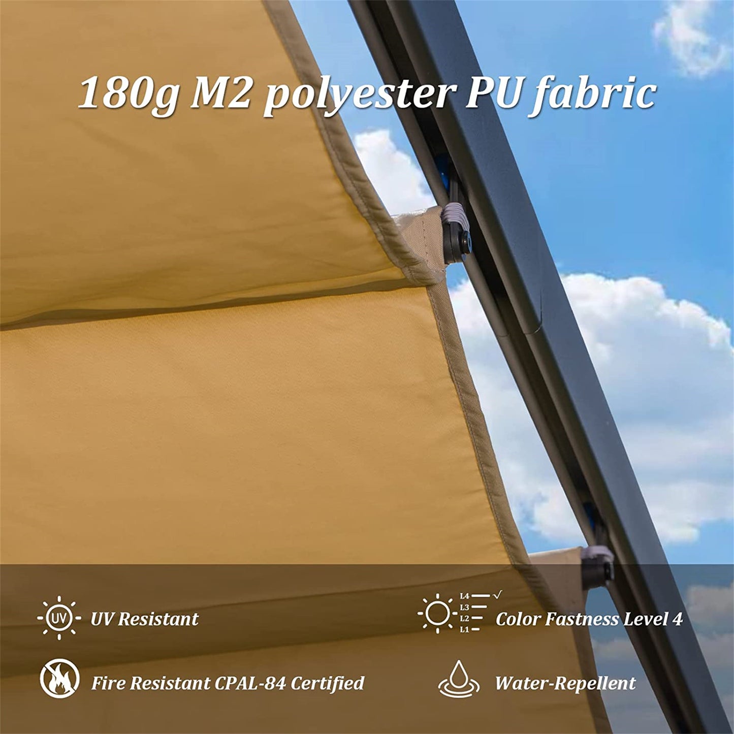 Outdoor Retractable Pergola With Weather-Resistant Sun Shade Canopy, Aluminum Pergola Gazebo For BBQ, Party, Wedding, Patio, Backyard, Deck, Garden