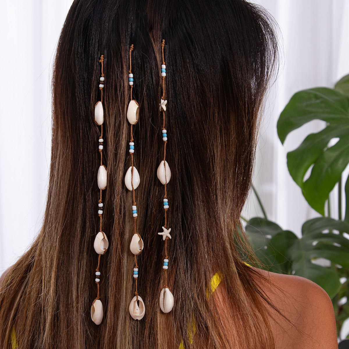 Bohemian-style Instagram-worthy Rice-bead Long Braided Hair Tie