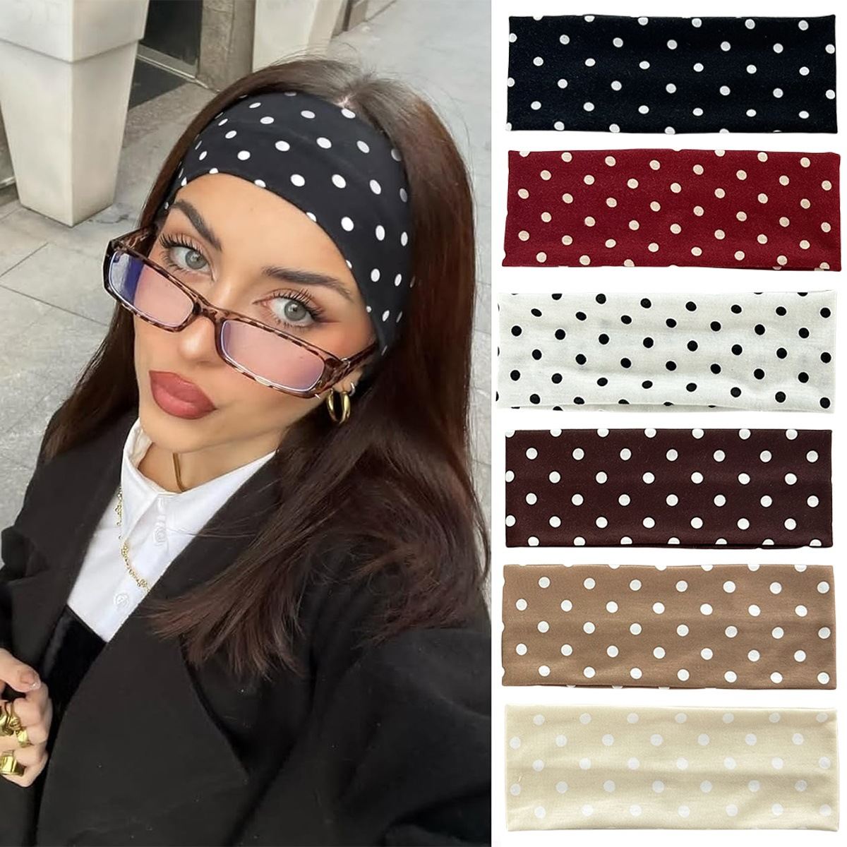New Polka-dot Yoga Elastic Headband
