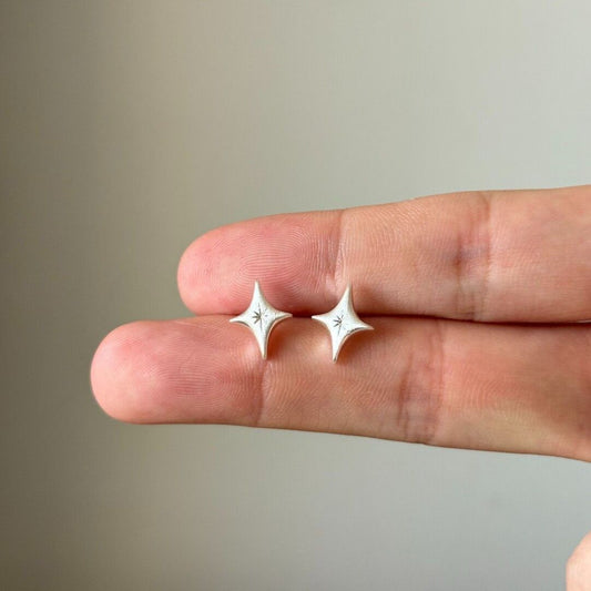 Ins Style Four-pointed Star Stud Earrings, Niche Minimalist Versatile Daily Ear Accessories