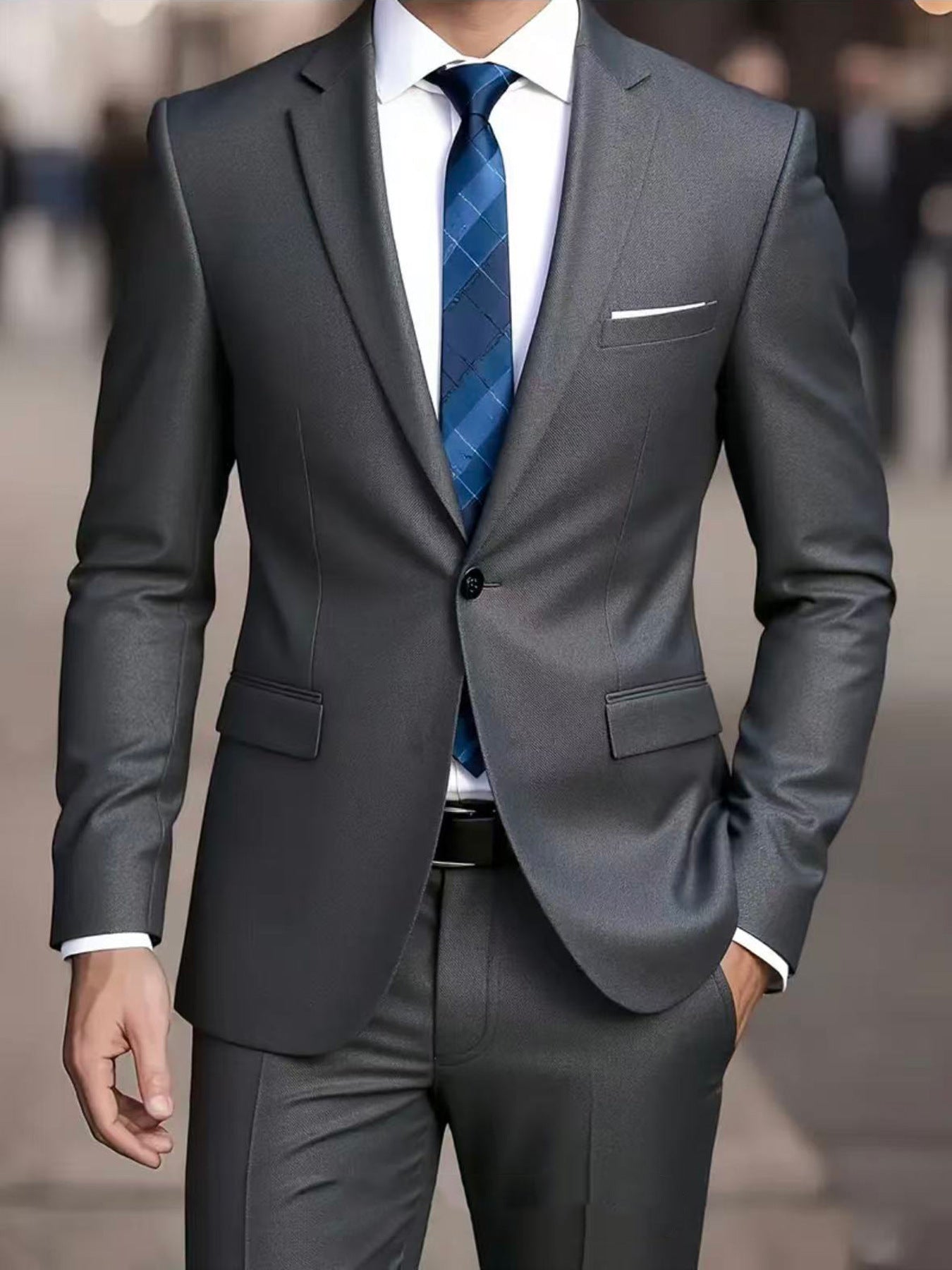 Mens Business-Casual Suit Slim-Fit Korean Style