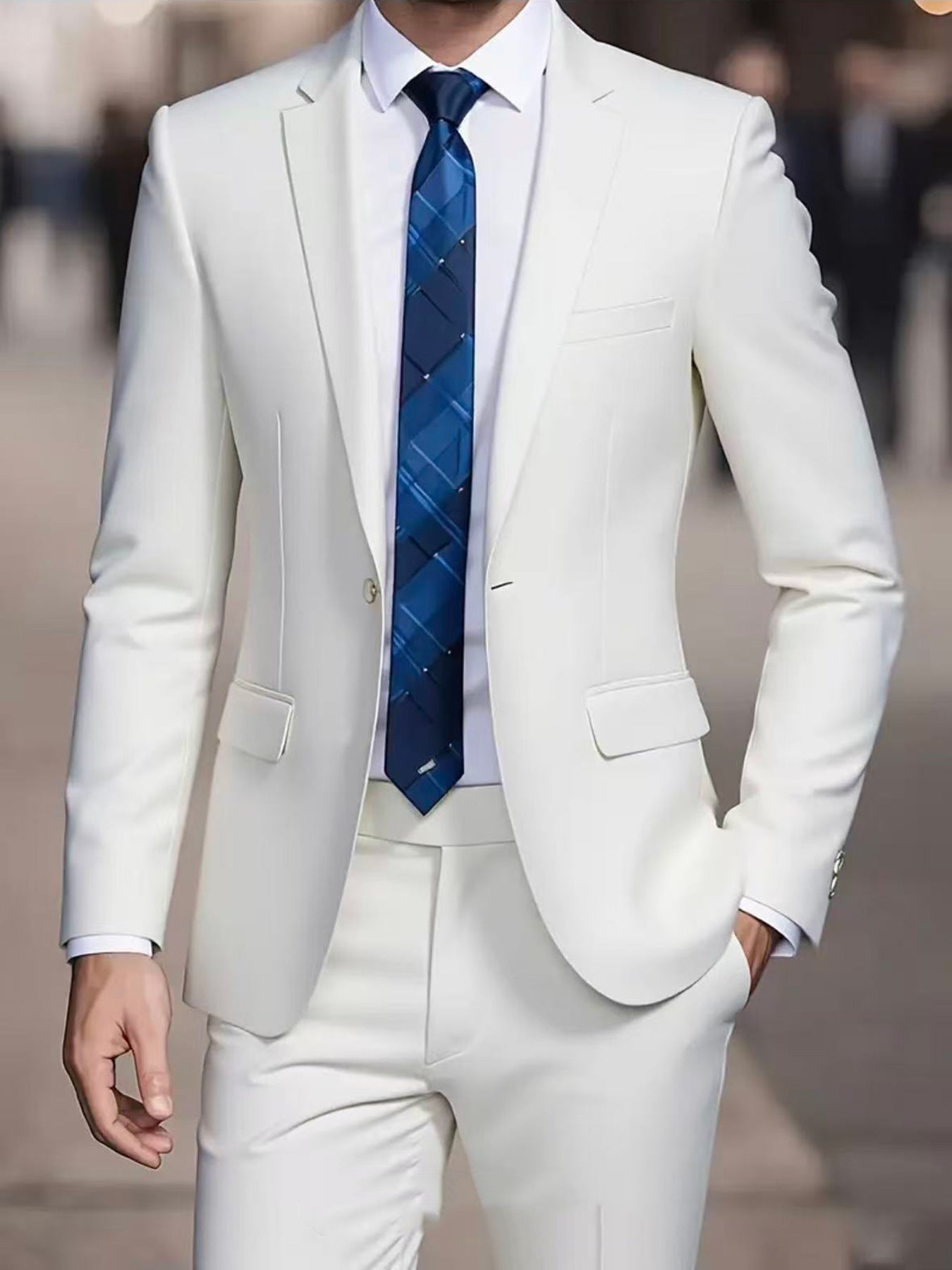 Mens Business-Casual Suit Slim-Fit Korean Style
