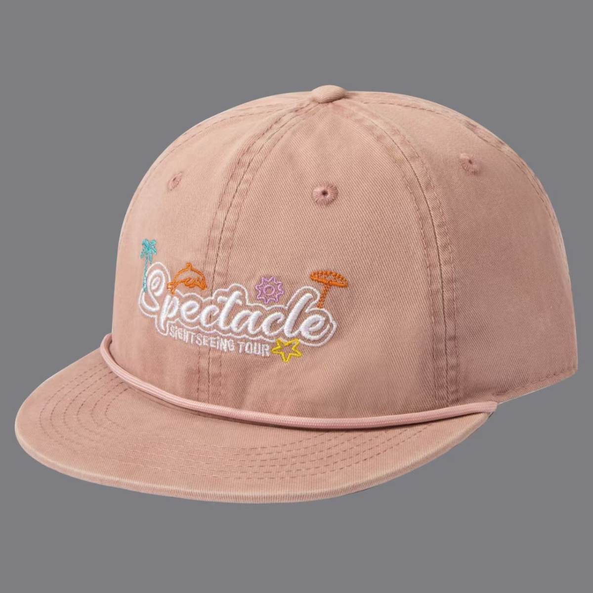 Vacation Style Washed Vintage Embroidery Lettered Banded Rope Brimmed Baseball Cap Suitable For Seaside Trips, Commuting And Travel.