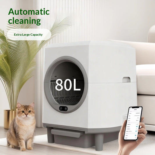 Smart Electric Pet Cat Litter Box 80L