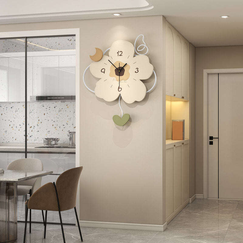 Cute Flower Shaped Wall Clock Modern Decorative Home Bedroom Decor