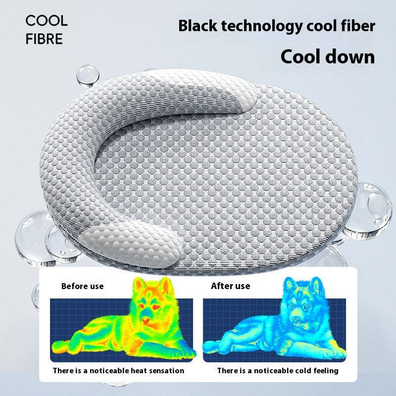 Oval Ice Silk Cooling Pet Bed For Cats And Small Dogs
