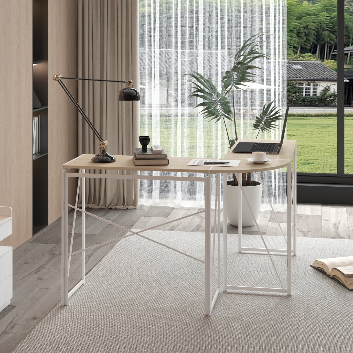Modern Design L-Shaped Desk Corner Computer Desk PC Laptop Computer Table Study Desk Home Office