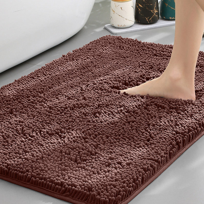 Bathroom Floor Mat, Bath Entrance Water-absorbent Carpet, Chenille Anti-slip Foot Pad