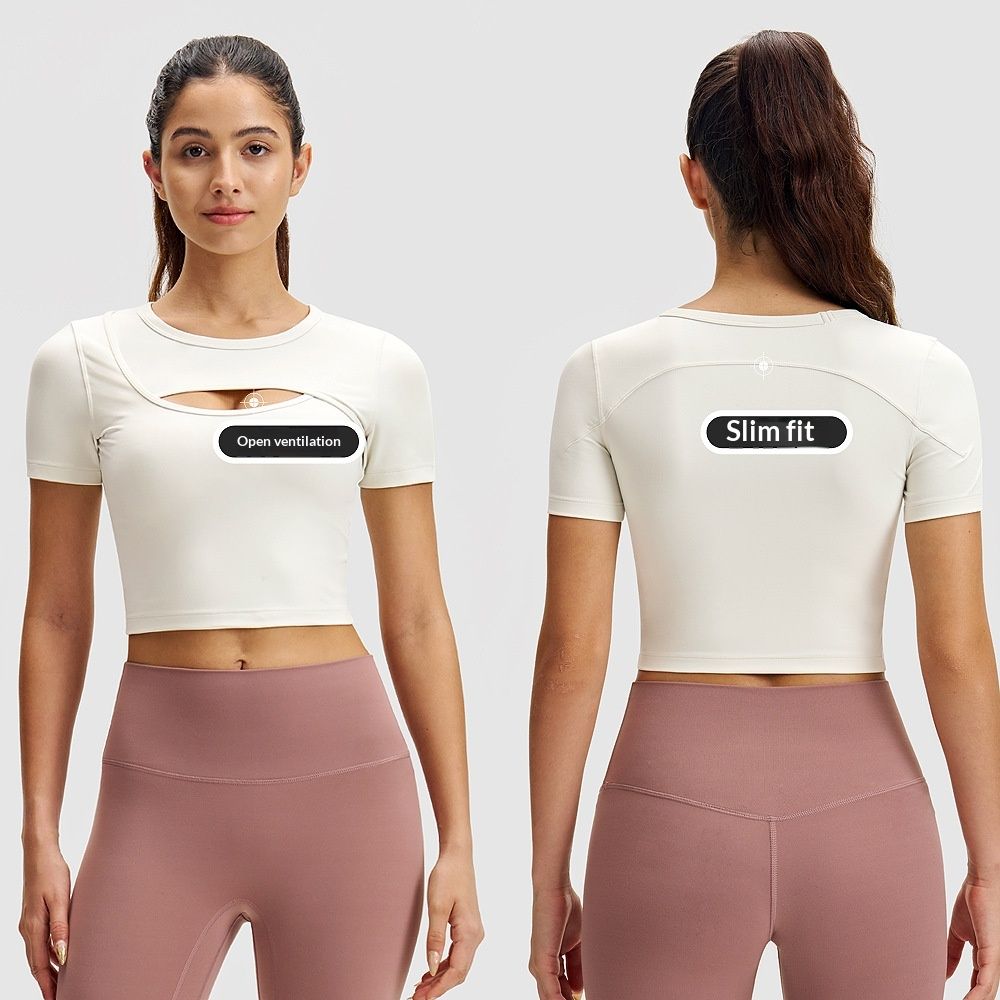 Women's Athletic Short-sleeve Yoga Outfit Outdoor T-shirt Front