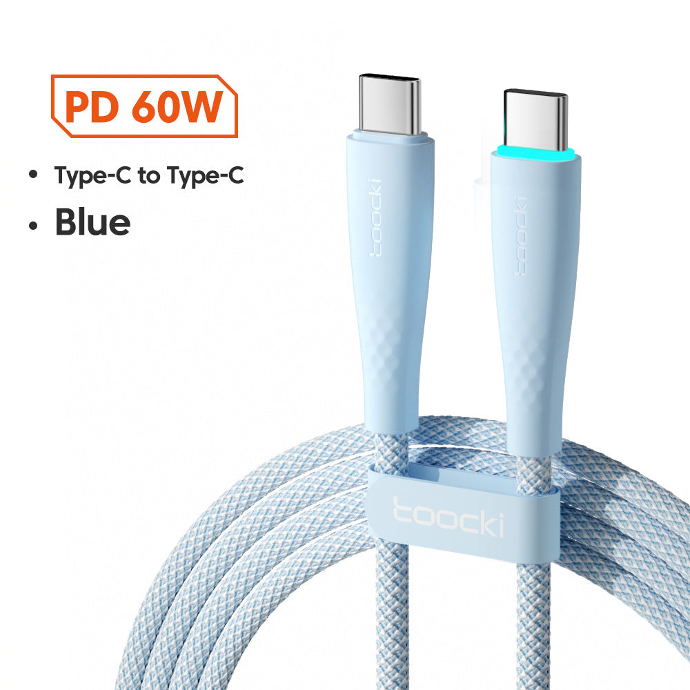 USB-C To USB-C Fast-charging Cable With LED Lighting, Suitable For Smartphones