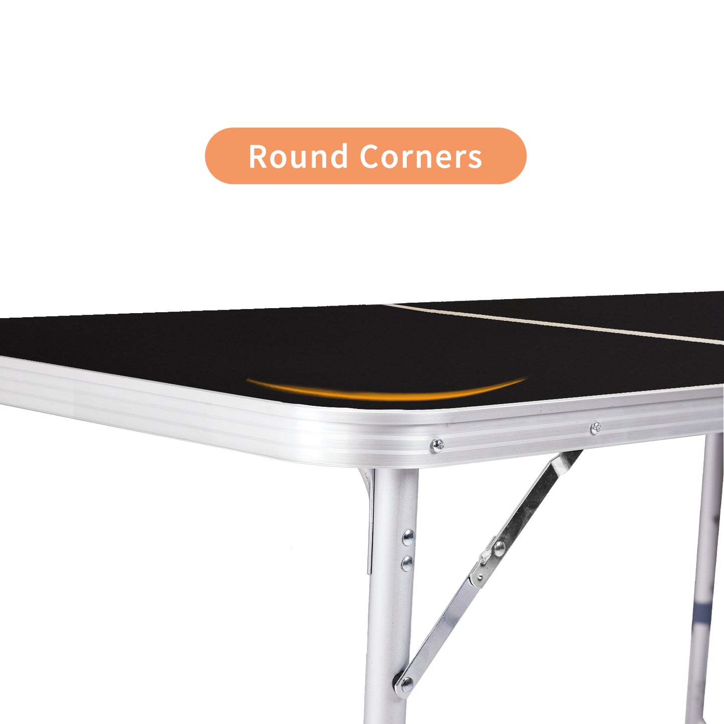 6ft 180-60cm Aluminum Alloy 3-Fold Portable Folding Table, Adjustable Height Outdoor Camping Picnic Dining Desk