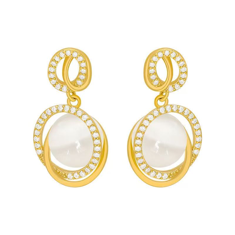 2026 New Cat's Eye Earrings, Korean Style Elegant Dangle Earrings For Ladies