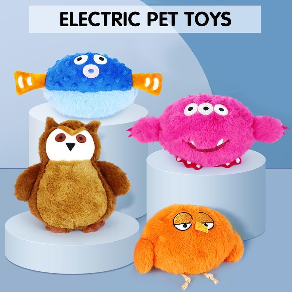Active Moving Pet Plush Toy With Sounds Interactive Dog Toys Chargable Squeaky Moving Dog Toy Puppy Toys To Keep Them Busy For Boredom Dogs Pet Puppy Chew Toys For Teething