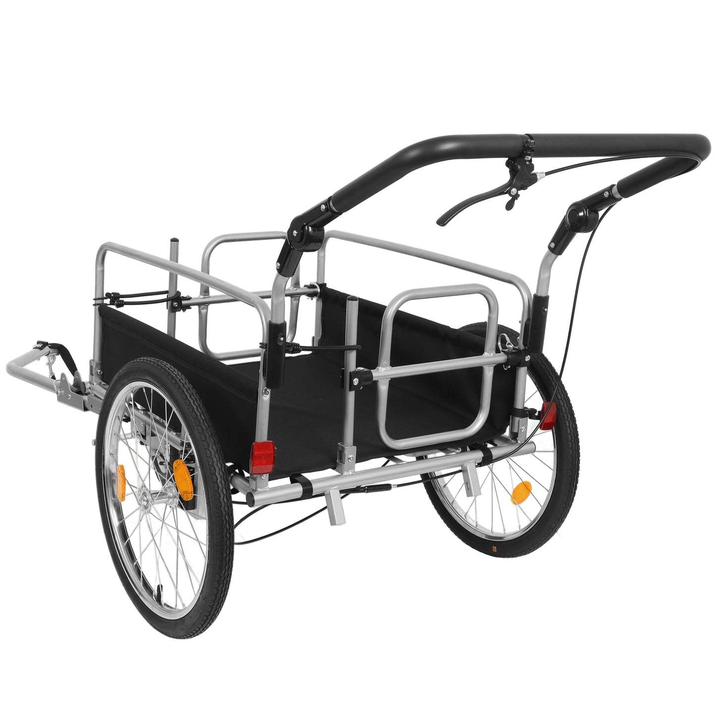 3- In- 1 Heavy- Duty Bike Cargo Trailer -  E- Bike Compatible Steel Frame  110lb Capacity  Convertible Stroller & Pull Cart W Suspension  20  Wheels & Accessories