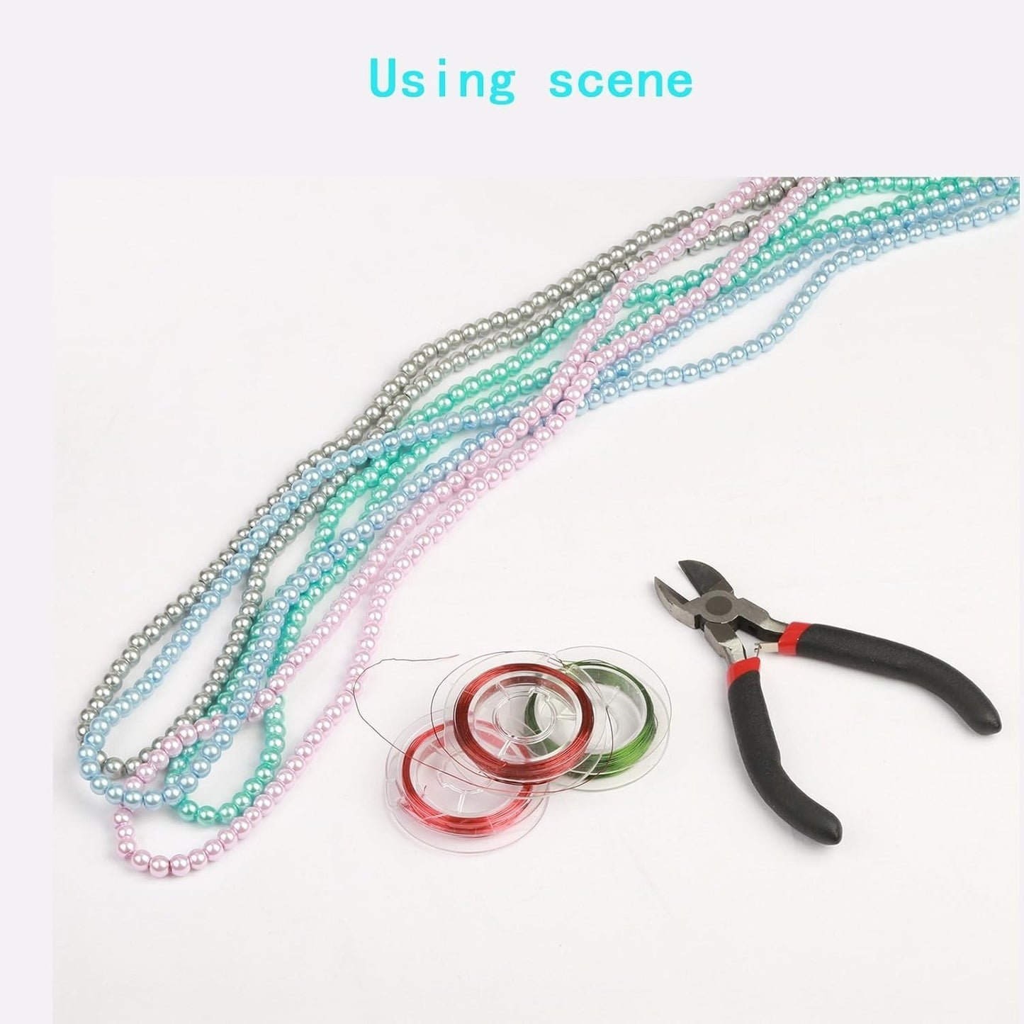 0.4mm Jewelry Wire Set With 6 Colorful Copper Wires & Pliers – DIY Craft Set For Jewelry Making And Creative Projects – Craft Supplies