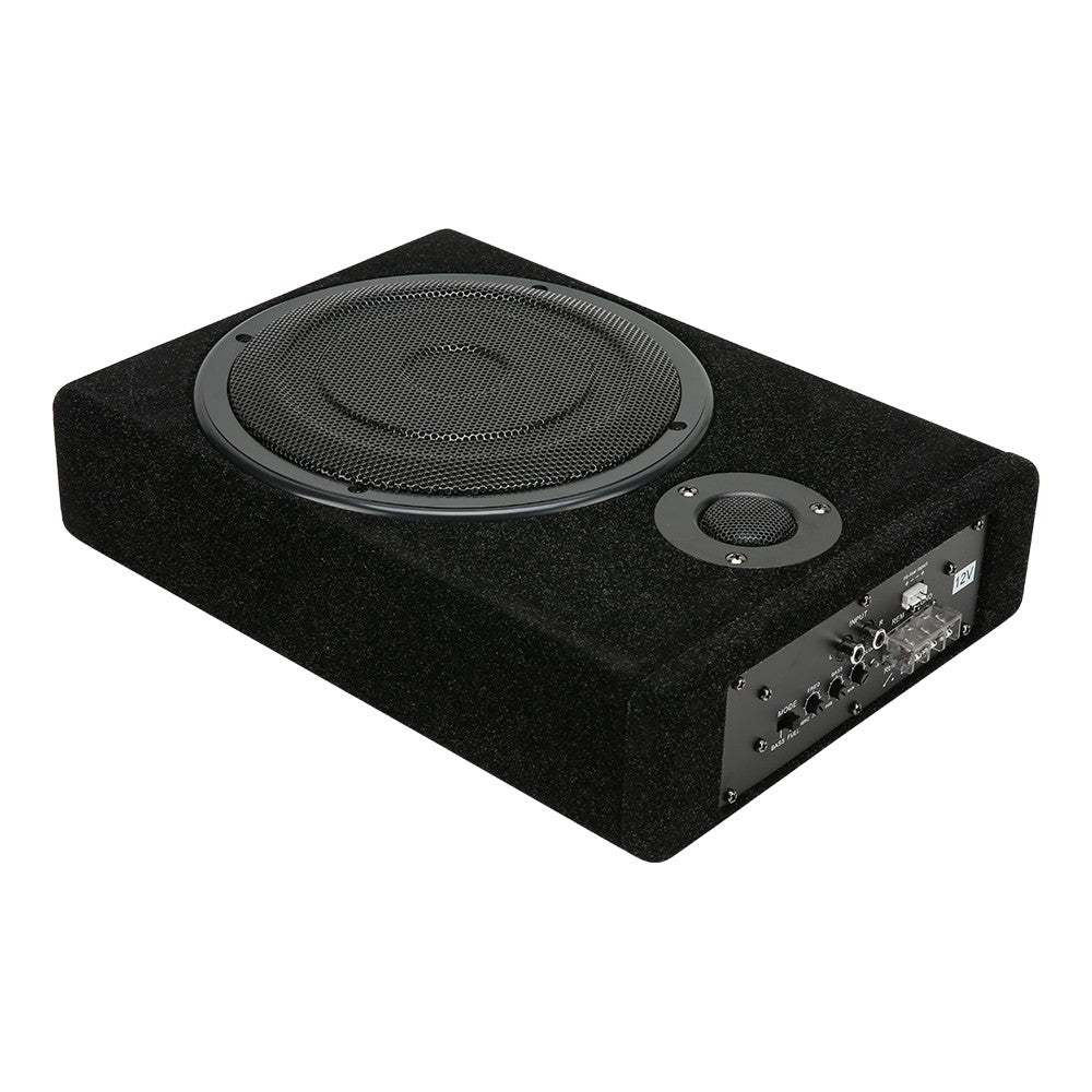 800W 8in  Car Under Seat Active Subwoofer Slim Amplified Sub Audio Speaker Kit 12V