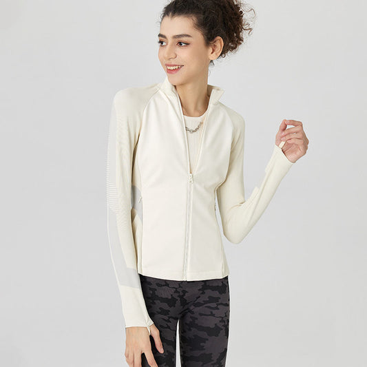 Seamless Knitted Stitching Windproof Sports Yoga Outdoor Top