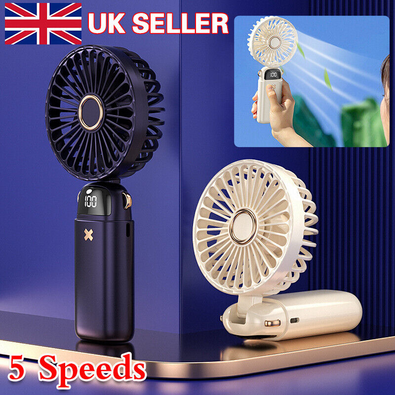 Portable Hand-held Fan Mini Folding Desk Fan Cooler Cooling USB Rechargeable