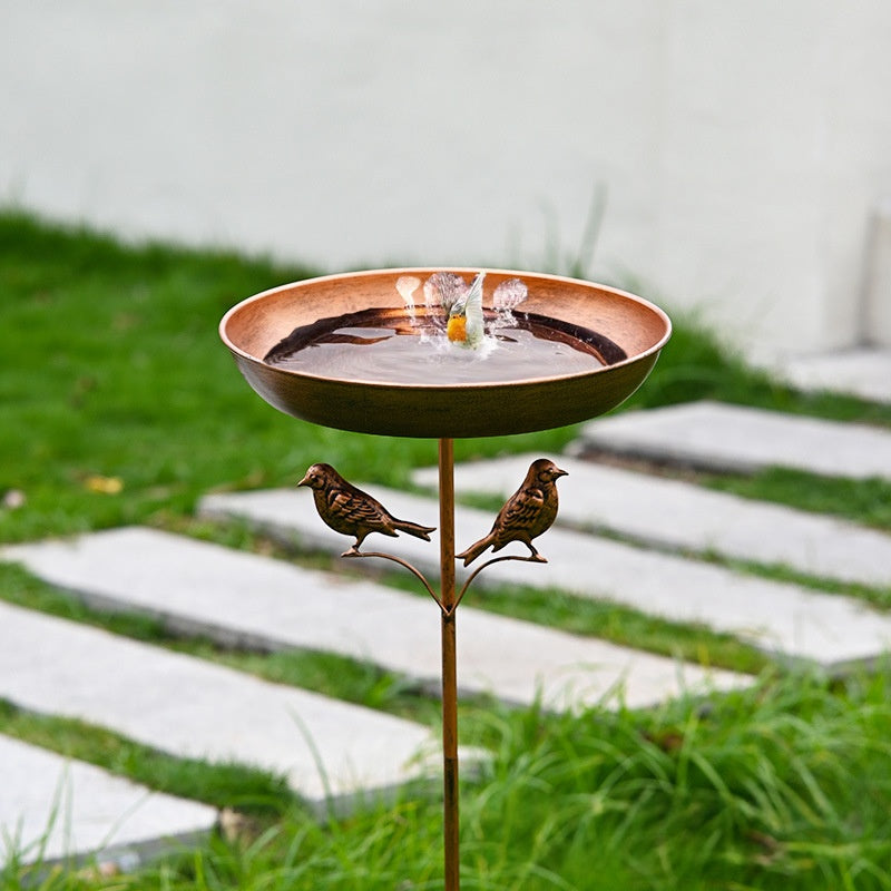 Outdoor Wrought-iron Bird Bath Basin Stand