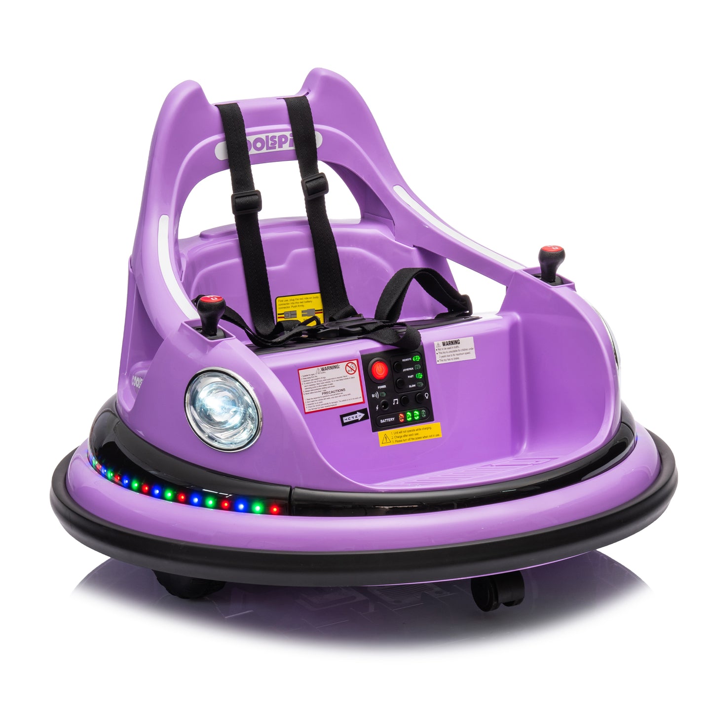 12V Ride On Bumper Car For Kids,electric Car For Kids,1.5-5 Years Old,W Remote Control, LED Lights, Bluetooth & 360 Degree Spin, Vehicle Body With Anti-collision PaddingFive-point Safety Belt,2wd