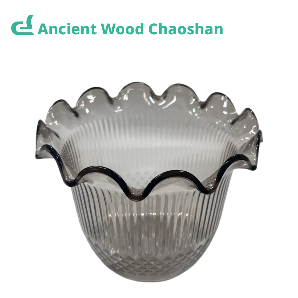 Striped lace flowerpot-amber grey-PET-13.5*11cm-1 piece
