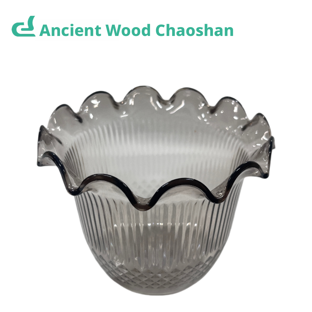 Striped lace flowerpot-amber grey-PET-13.5*11cm-1 piece