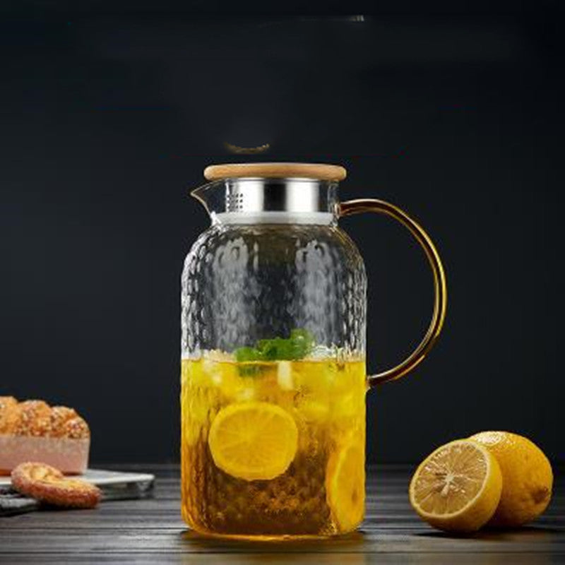 Household Large Capacity Heat-resistant Hammer Pattern High Borosilicate Glass Cooling Kettle