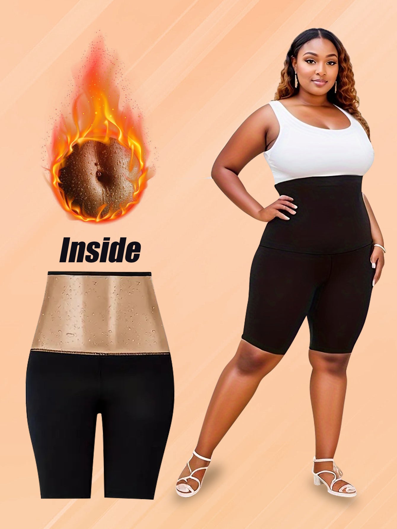 Plus Size Sauna Sweat Shorts For Women Slimming Compression Workout Thermo Waist Trainer Slimming Leggings Pants Body Shaper