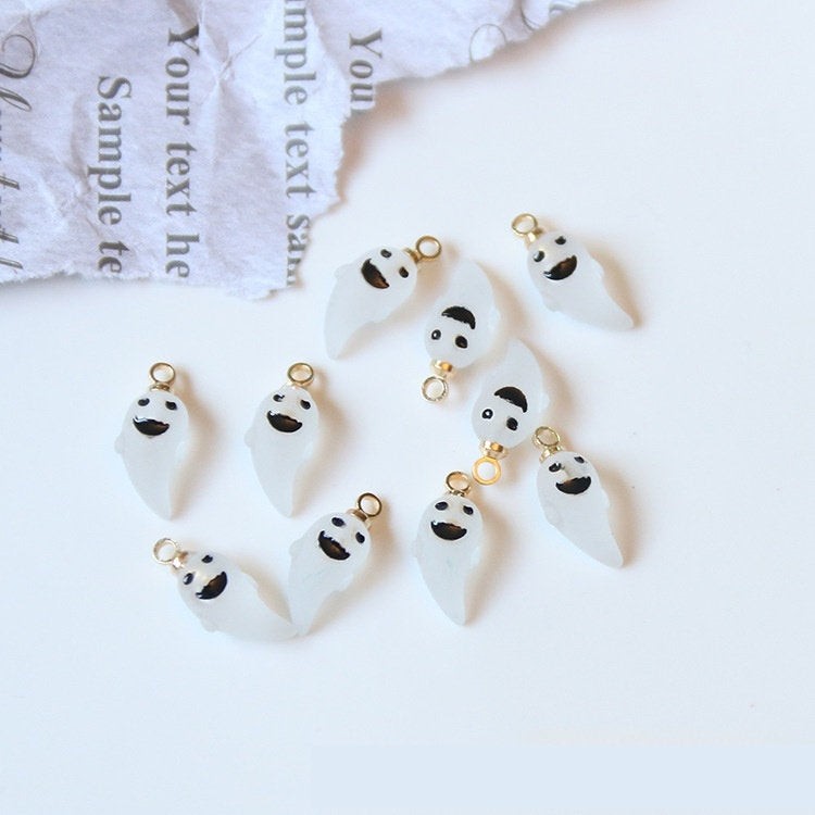 Halloween Mini Frosted Little Ghost Pumpkin Stereo Resin Pendants Accessories