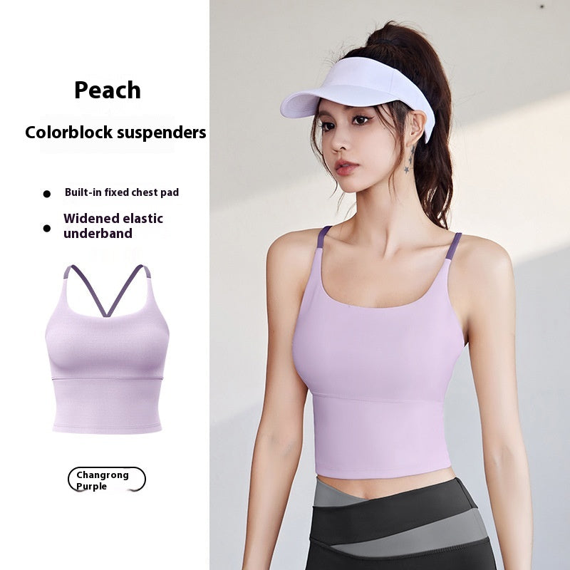 Summer With Chest Pad Yoga Bra Fitness Vest Top Sling