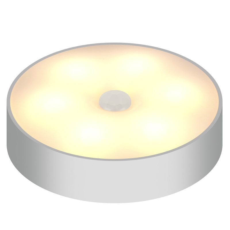 LED Intelligent Human Body Induction Round Charging Magnetic Suction Small Night Lamp