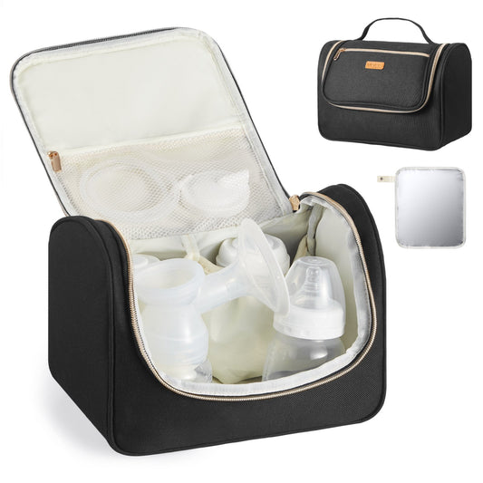 Wearable Breast Pump Bag, Breast Feeding Bag With Waterproof Mat, Fits For M5/M6, Pumping Accessories & Breastmilk Storage, Portable Pump Carrying Case For Work, Travel & Family Use, Black