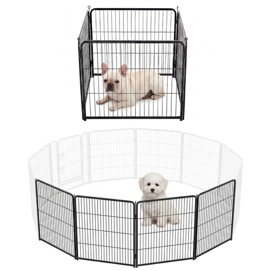 Metal Material, Foldable Pet Fence With A Door, Suitable For Small, Medium And Large-sized Dogs Outdoors
