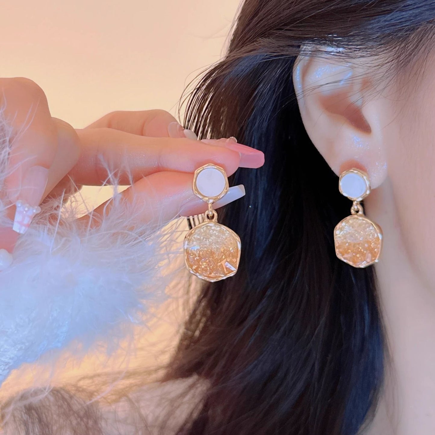 2026 New Bestselling Crystal Drop Earrings For Women, Niche Designer High-End Light Luxury Elegant Stud & Clip On Ear Jewelry