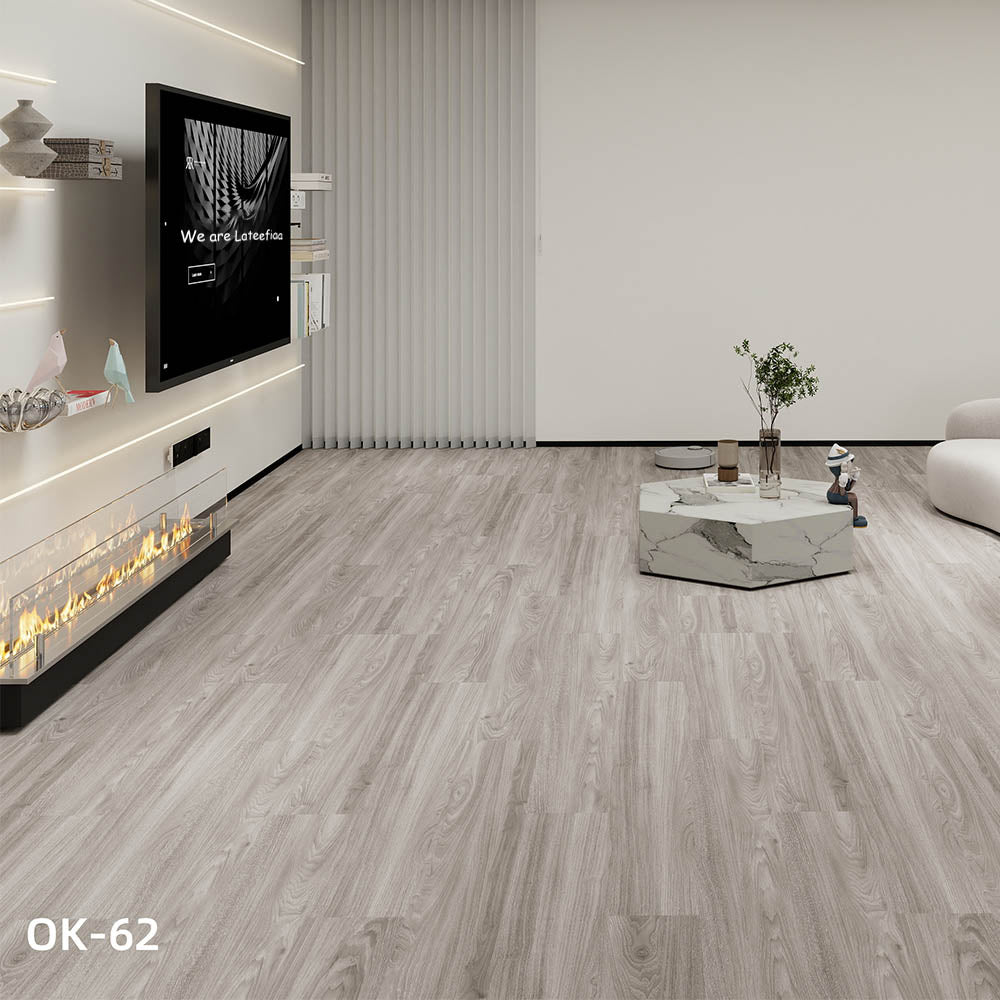 Teakwood Brown-14PCS SPC Floor Tile , Floating, 4.0mm Natural Wood Grain Click Flooring Planks ,122 X 18cm, Christmas Gifts